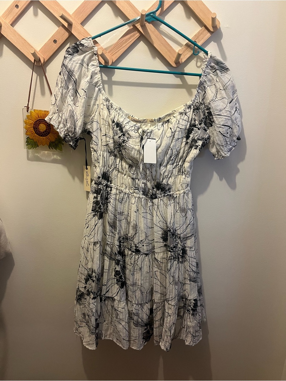 Black floral print dress